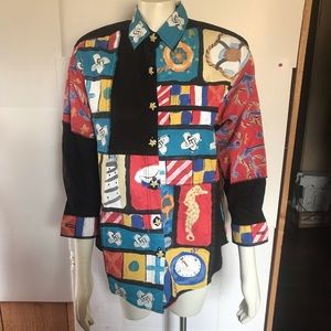 *VTG SILKSCAPES Women’s Unisex Nautical Top Small